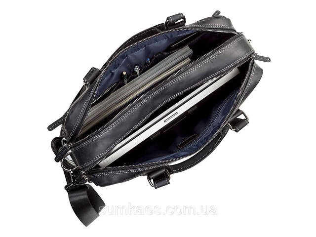 Сумка чоловіча SHVIGEL 11117 шкіряна Чорна - Фото 6