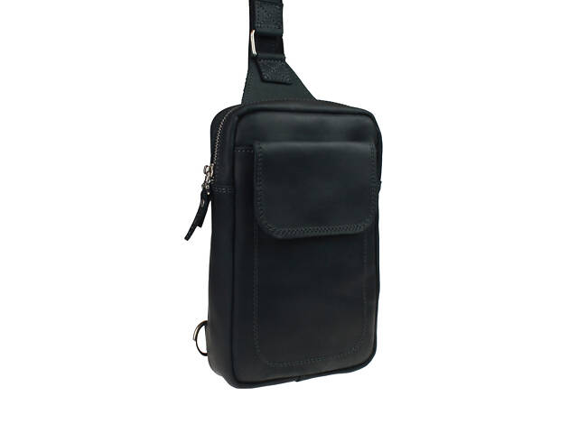 Сумка чоловіча слінг на плече бананка sms13(28) чорний - Фото 1