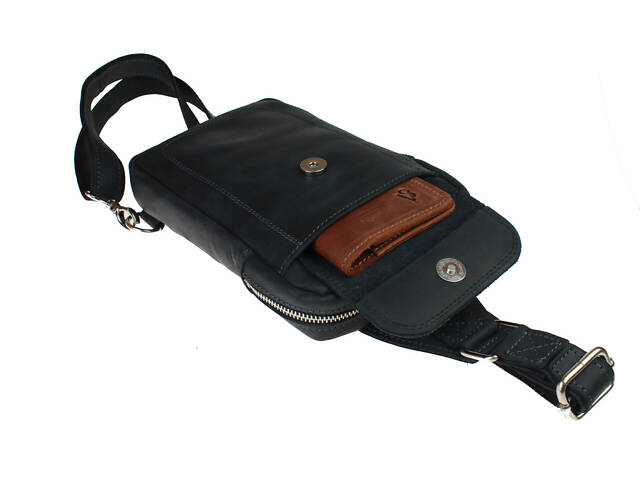 Сумка чоловіча слінг на плече бананка sms13(28) чорний - Фото 5