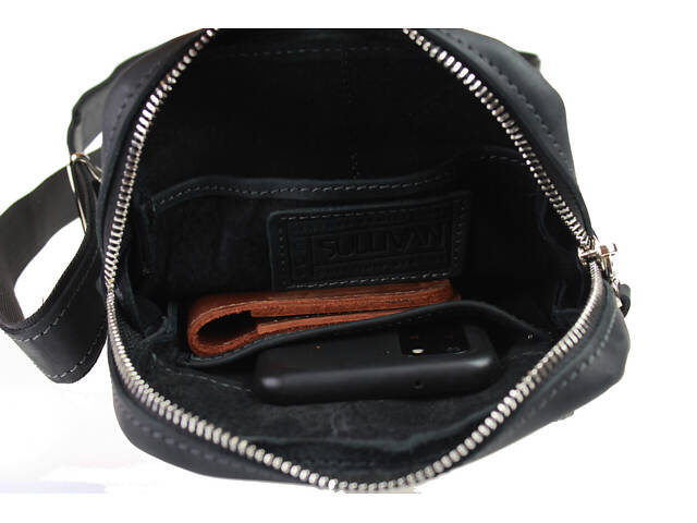 Сумка чоловіча слінг на плече бананка sms13(28) чорний - Фото 6