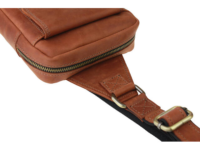 Сумка чоловіча слінг на плече бананка sms13(28) світло-коричневий - Фото 5