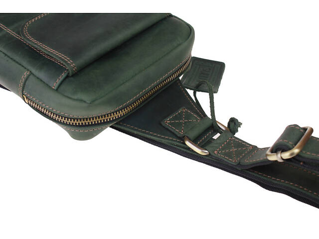 Сумка чоловіча слінг на плече бананка sms13(28) зелена - Фото 5