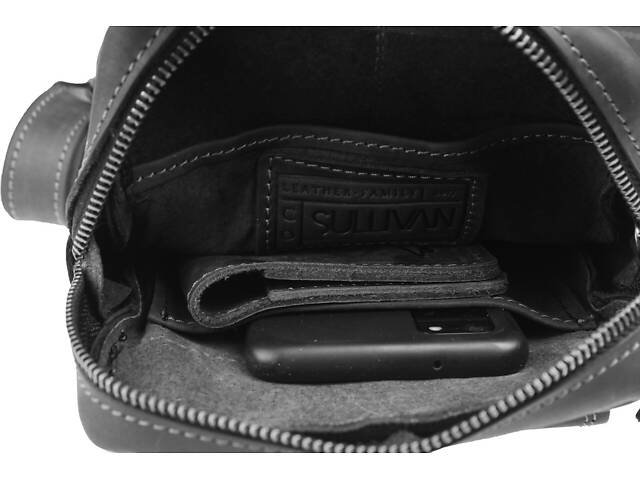 Сумка чоловіча слінг на плече бананка sms15(30) чорна - Фото 5