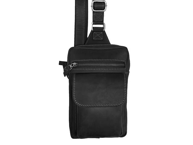 Сумка чоловіча слінг на плече бананка sms15(30) чорна - Фото 6