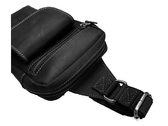 Сумка чоловіча слінг на плече бананка sms15(30) чорна - Фото 8