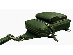 Сумка чоловіча слінг на плече бананка sms15(30) зелена