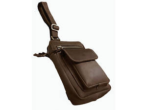 Сумка чоловіча слінг на плече бананка sms15(30) коричнева