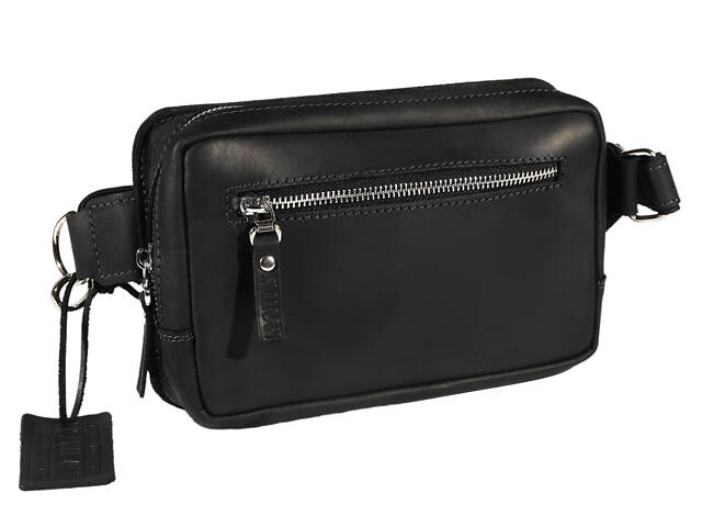 Сумка чоловіча слінг на плече бананка sms20(25) чорна - Фото 1