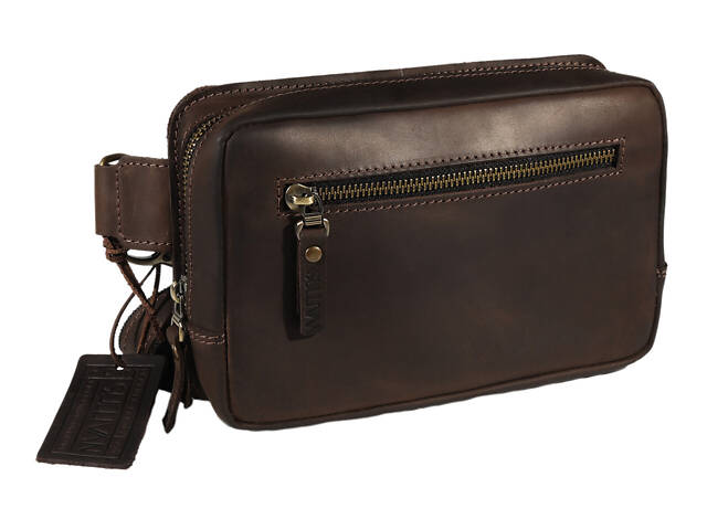 Сумка чоловіча слінг на плече бананка sms20(25) коричнева - Фото 2