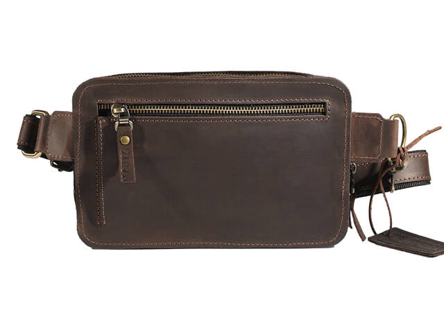 Сумка чоловіча слінг на плече бананка sms20(25) коричнева - Фото 4