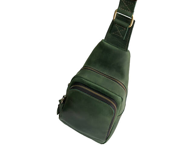 Сумка чоловіча слінг на плече бананка sms15(30) зелена - Фото 4