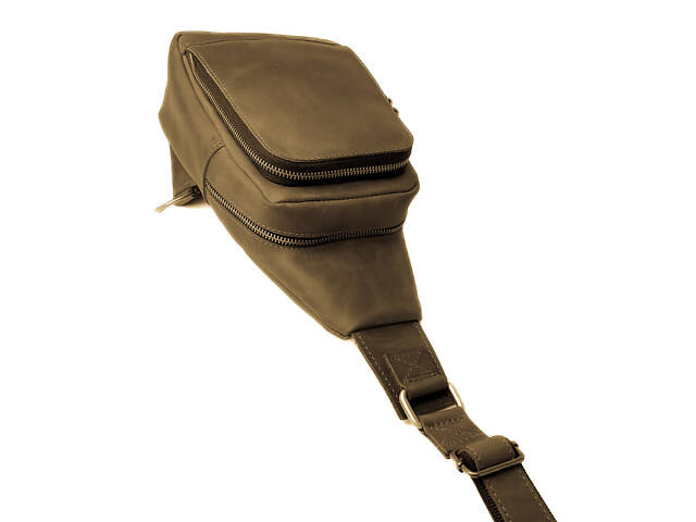 Сумка чоловіча слінг на плече бананка sms15(30) оливкова - Фото 7