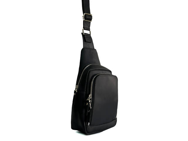 Сумка чоловіча слінг на плече бананка sms22(30) чорна - Фото 1