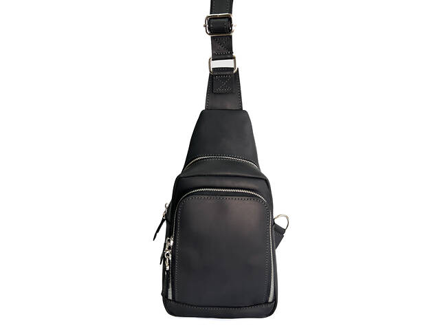 Сумка чоловіча слінг на плече бананка sms22(30) чорна - Фото 2