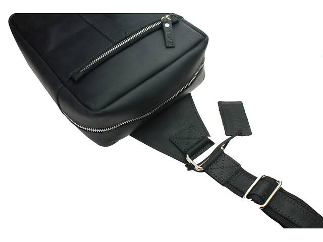 Сумка чоловіча слінг на плече бананка sms3 (30) чорна - Фото 2