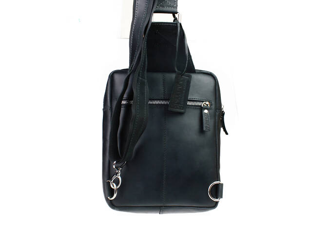 Сумка чоловіча слінг на плече бананка sms3 (30) чорна - Фото 3