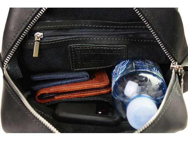 Сумка чоловіча слінг на плече бананка sms3 (30) чорна - Фото 6