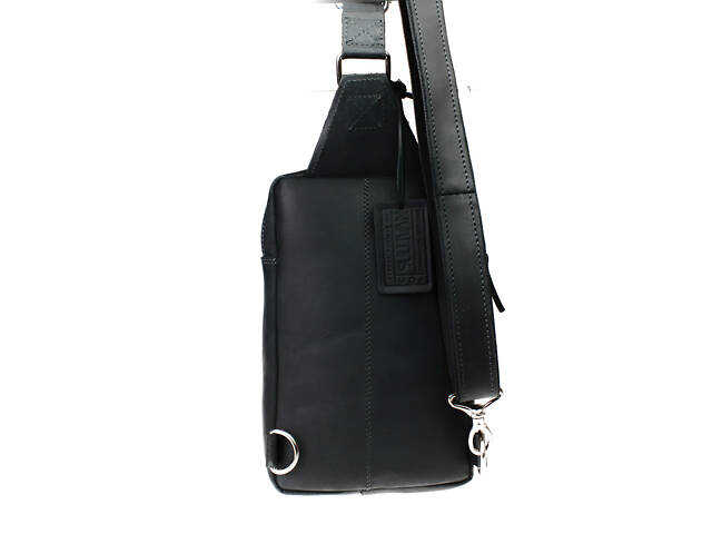 Сумка чоловіча слінг на плече бананка sms4 (26) чорна - Фото 2