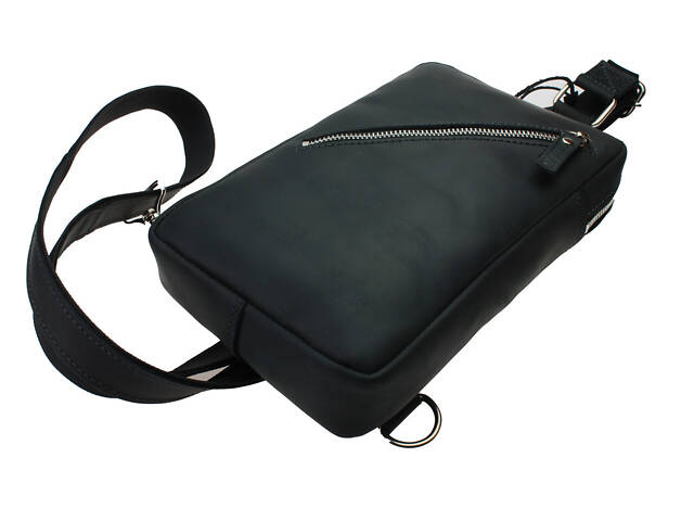 Сумка чоловіча слінг на плече бананка sms4 (26) чорна - Фото 4
