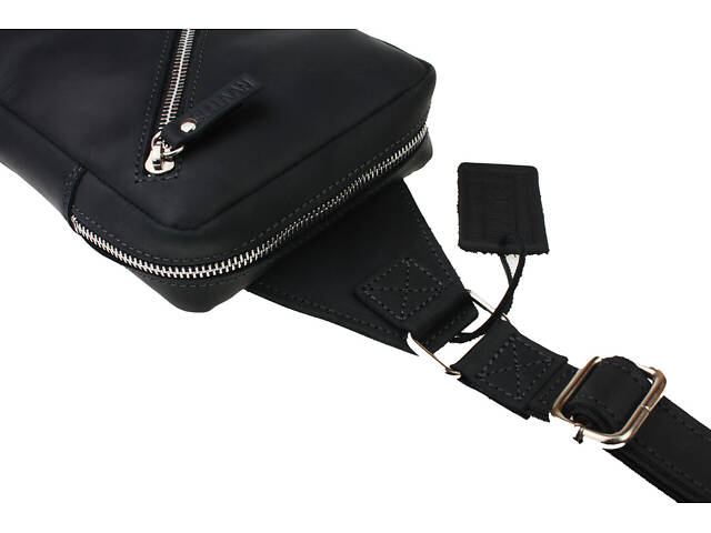 Сумка чоловіча слінг на плече бананка sms4 (26) чорна - Фото 5