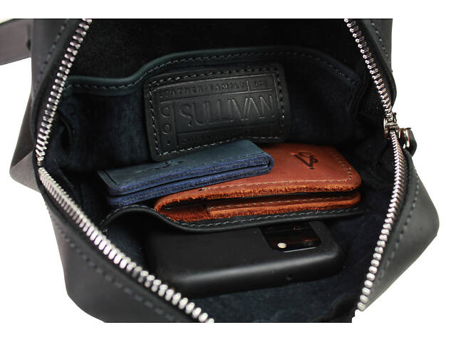 Сумка чоловіча слінг на плече бананка sms4 (26) чорна - Фото 6