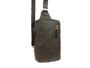 Сумка чоловіча слінг на плече бананка sms4 (26) коричнева