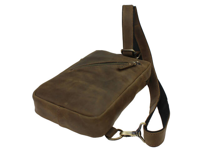Сумка чоловіча слінг на плече бананка sms4 (26) оливкова - Фото 3