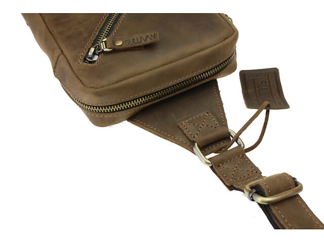 Сумка чоловіча слінг на плече бананка sms4 (26) оливкова - Фото 5