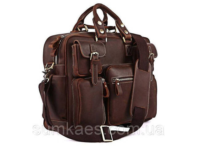 Сумка мужская Vintage 14075 кожаная Коричневая