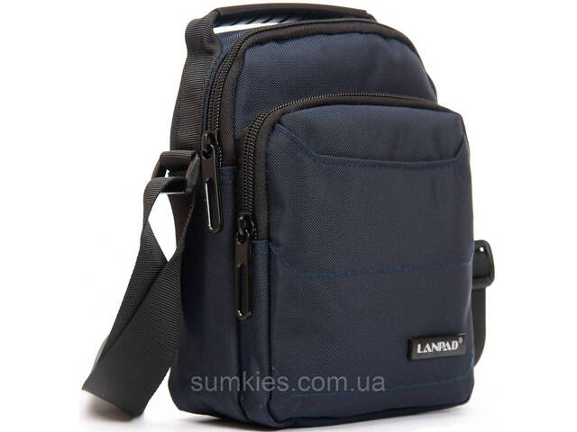 Сумка на плече Lanpad чоловіча синя - Фото 1