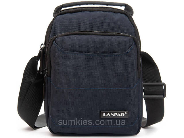 Сумка на плече Lanpad чоловіча синя - Фото 2