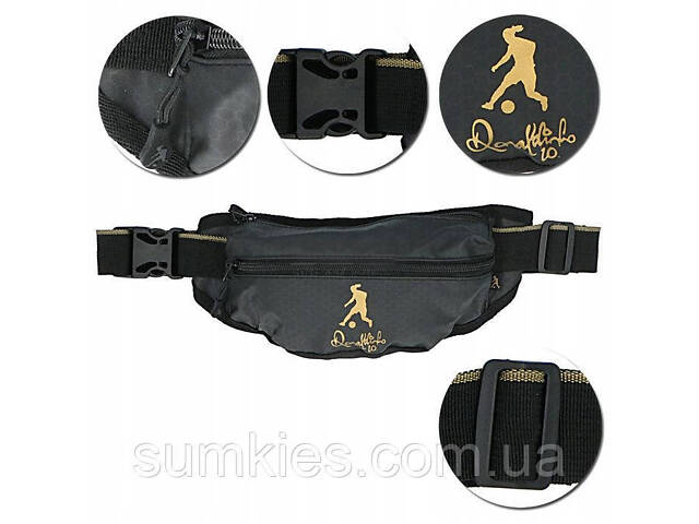Сумка на пояс, бананка Ronaldindho 10 Waist bag чорна - Фото 4