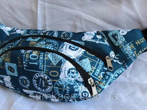 Сумка на пояс мужская бананка поясная барсетка меланж бирюза