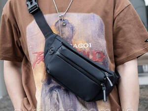 Сумка на пояс чоловіча тканинна Confident чорна