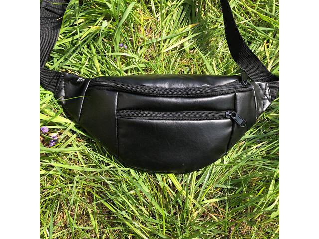 Сумка на пояс. Сумка через плече. бананка чоловіча / жіноча. Колір чорний - Фото 1