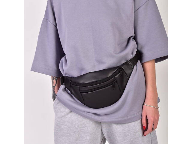 Сумка на пояс. Сумка через плече. бананка чоловіча / жіноча. Колір чорний - Фото 12