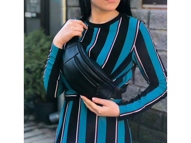 Сумка на пояс. Сумка через плече. бананка чоловіча / жіноча. Колір чорний - Фото 24