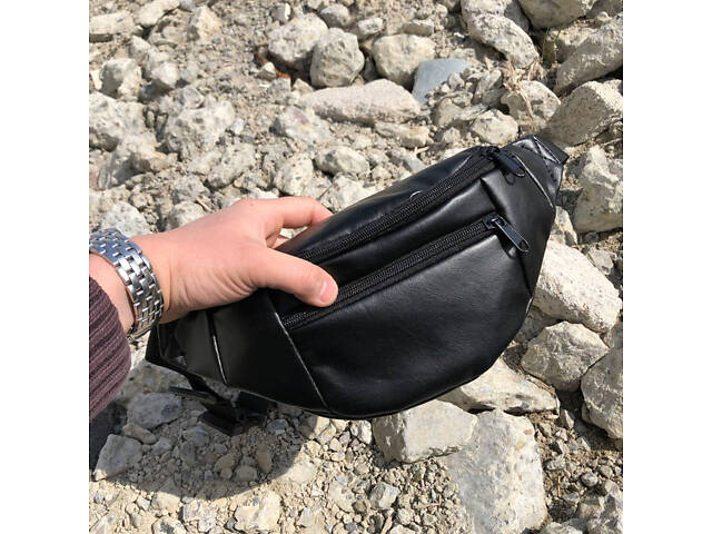 Сумка на пояс. Сумка через плече. бананка чоловіча / жіноча. Колір чорний - Фото 44