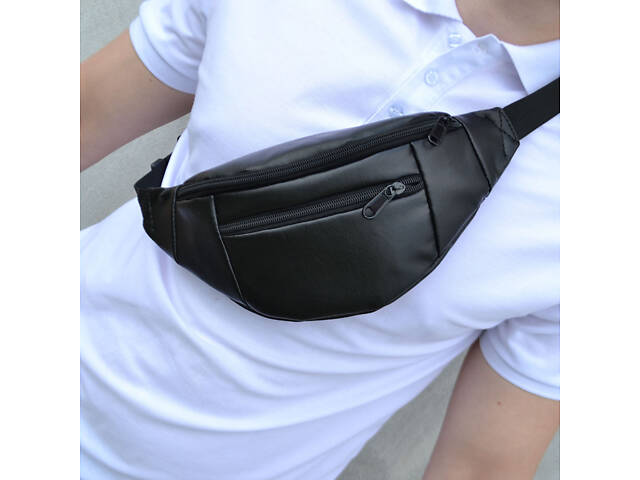 Сумка на пояс. Сумка через плече. бананка чоловіча / жіноча. Колір чорний - Фото 53
