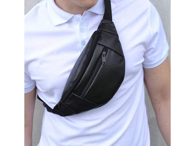 Сумка на пояс. Сумка через плече. бананка чоловіча / жіноча. Колір чорний - Фото 56