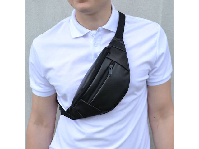 Сумка на пояс. Сумка через плече. бананка чоловіча / жіноча. Колір чорний - Фото 58