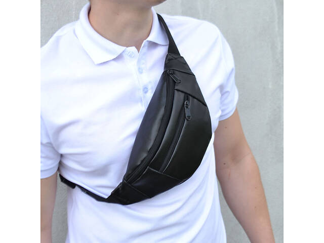 Сумка на пояс. Сумка через плече. бананка чоловіча / жіноча. Колір чорний - Фото 59