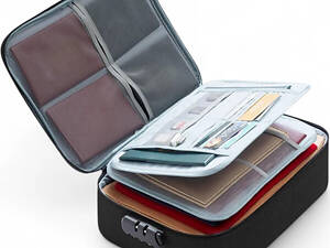 Сумка-органайзер для документів із кодовим замком Love You 59000 36х27х10 см чорна