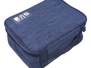 Сумка-органайзер для хранения кабелей, синий