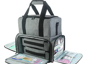 Сумка органайзер Max Manicure для зберігання манікюрного приладдя Сіра (IBH050S)