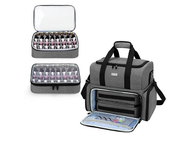 Сумка органайзер Max Manicure для зберігання манікюрного приладдя Сіра (IBH050S) - Фото 3