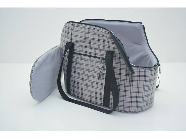 Сумка для тварин, переноска з вікоцем , міцна, легка Мімоза сіра №1 220х420х330 - Фото 4