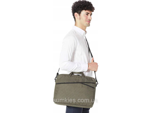 Сумка, портфель для ноутбука 15,6 дюйма Amazon Basics сіра - Фото 2