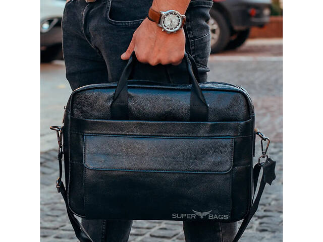 Сумка-портфель для ноутбука кожаная мужская Vintage Bx3122A - Фото 7