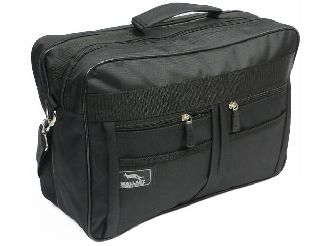 Сумка-портфель Wallaby тканинна чорна - Фото 2